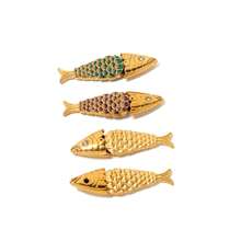 1 Piece 304 Stainless Steel Small Fish Dry Movable Pendant Earrings, 18K Gold Plating, Women's Daily Party Wear DIY Jewellery Accessories Fashion Pendant