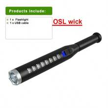 1 pièce Lampe de poche d'autodéfense avec lumière latérale, OSL+8 LED, 4 modes d'éclairage, lampe de sécurité puissante, torche tactique pour l'extérieur, lampe de baseball à lumière intense, pour la patrouille extérieure, l'aventure, la chasse, le camping, la randonnée, anti-émeute, les urgences, le travail