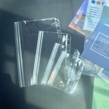 5pcs A5A6A7M5 Multi Size Transparent Binder Storage Bag PVC Material Is More Transparent And More Durable No Slider Design Can Hold More Supplies Can Be Used As A Money-Saving Plan Bag Stationery Bag Document Storage Bag School Season Home School Supplies