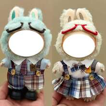 17cm LABUBU Stylish & Cool Overalls Outfit Blind Box Doll Figurine Set, Cute Doll Clothes For LABUBU - 彩色 - 查看 6