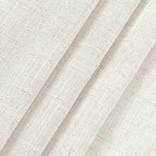 Beige White Curtains 63 Inches Long 2 Panel Sets For Living Room Bedroom Light Filtering Linen Drapes For Kitchen Windows Rod Pocket Back Tab Short See Through Curtain Home Decor 52x63 - White - View 9