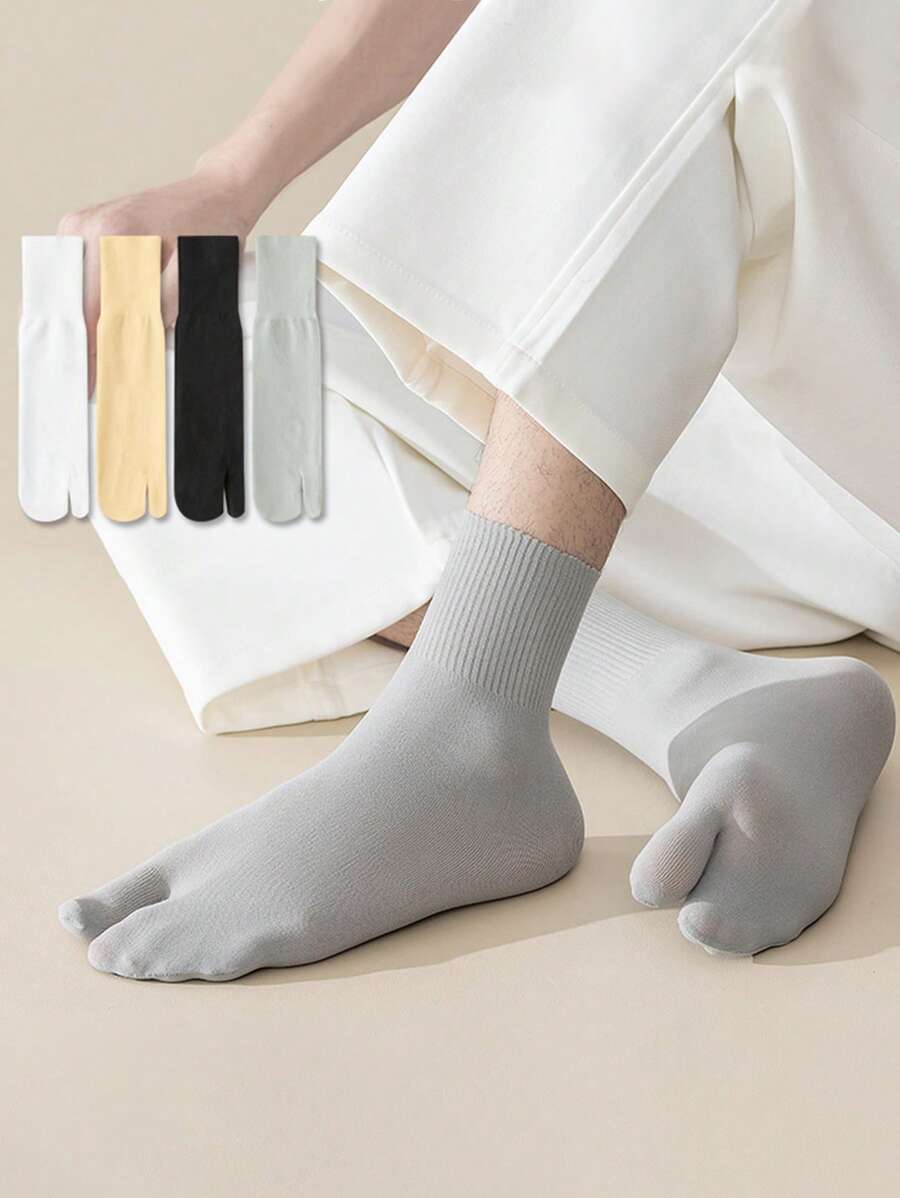 1/2/4 pares de calcetines ligeros hasta el tobillo con separador de dedos para hombre, transpirables y cómodos, para el verano