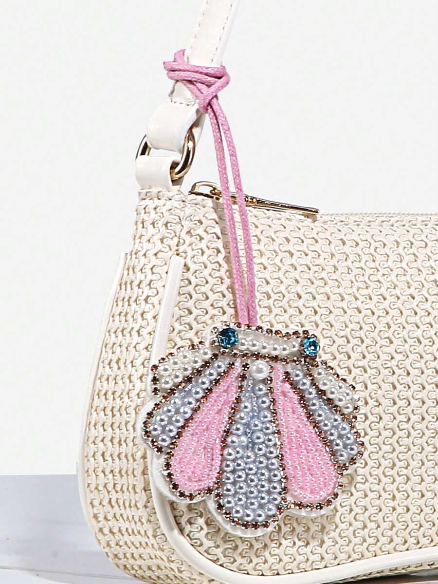 1pc Novachic Summer Beach Themed Beaded Decoration Pendant With Starfish, Palm Tree, Sea Turtle & Other Animal Designs, Suitable For Vacation, Beach, Seaside (Variation In Rope Color May Occur Between Batches),Bead,Inlaid Bead,Handmade Nail Beads - Pink - View 1