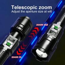 25-Jahre-Neu Outdoor 1000M Ultra-Helle Weitreichende LED Taschenlampe mit visuell digitaler elektrischer Anzeige, 30 W Hochleistungs-Docht mit langanhaltend Akku, Suchscheinwerfer mit Teleskopfunktion, 3-stufige Helligkeitsregelung für Camping, Wandern, Abenteuer und Erste-Hilfe-Beleuchtung