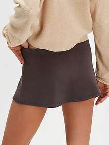 Womens Mini Skirt Skorts Summer Y2K Beach Vacation Outfits Pencil Bodycon Boho Skirts With Shorts Underneath Club Date Night Micro Skirt Going Out Streewear - 卡其色 - 查看 3