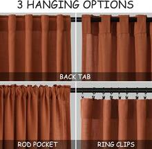 Rust Linen Curtains 90 Inches Long 2 Panel Back Tab Rod Pocket Rustic Farmhouse Boho Linen Curtain For Dining Room Brick Burnt Bohemian Fall Decor Terracotta Colored Semi Sheer Curtains 90 Inch Length - Hot Pink - View 5