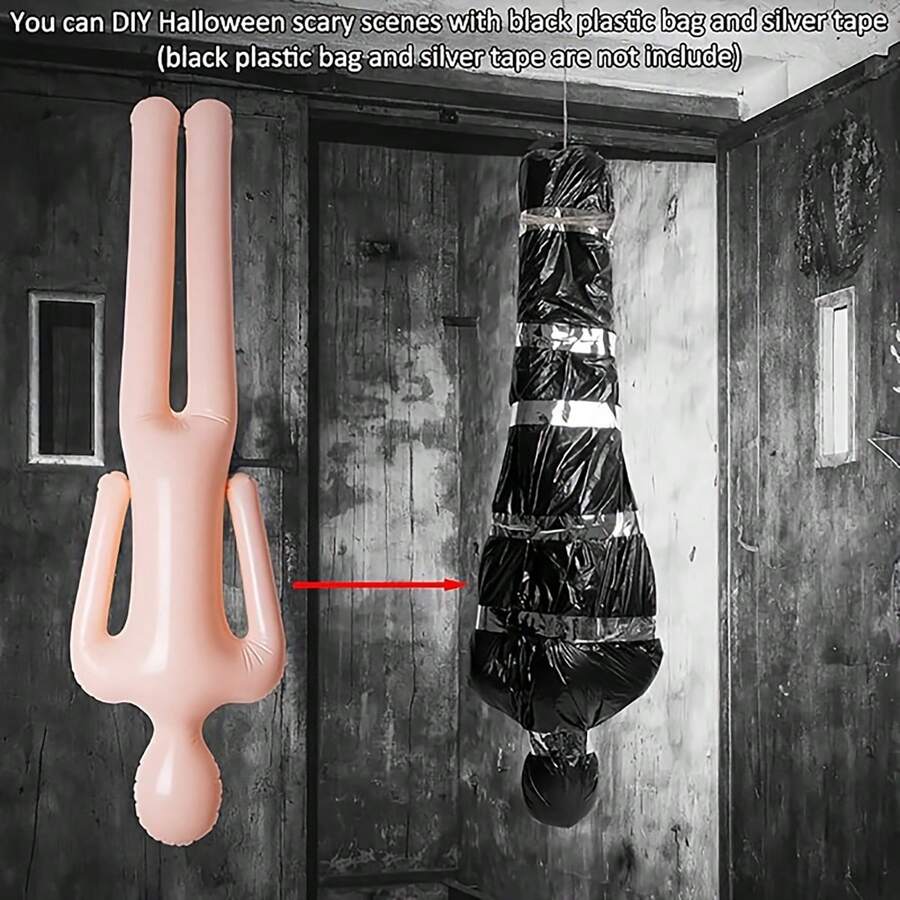 1 个真人大小充气人体模型 - 白色逼真可摆姿势的恶作剧装饰，适用于万圣节装饰、派对、恶作剧和 DIY 角色扮演 - 耐用的户外/室内装饰充气娃娃装饰，适用于家庭办公室走廊派对装饰，恐怖装饰，光滑表面处理，恶作剧礼物，令人毛骨悚然的装饰，高品质材料，活动策划者，万圣节装饰饰品，家居装饰，秋季装饰，房间装饰