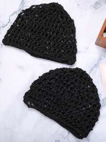 1 Pieza de Gorro de Malla Hueco y Transpirable de unicolor para Mujer, Gorro de Dormir de Ganchillo Engrosado para el Cuidado del Cabello, Adecuado para Accesorios de Cabello de Uso Diario, Vuelta al Colegio, Accesorios de Viaje y Vacaciones para Mujer