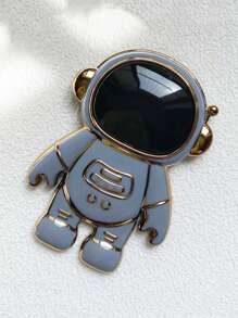 Astronaut Shaped Phone Stand - Suitable For Various Phones With Protective Cases, Retractable Foldable Astronaut Design Metal Plating Adhesive Phone Holder Compatible With IPhone, Android Phone, Gift For Birthday, Family, Friends Phone Accessories