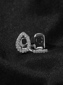1 pieza Grilletes de dientes con incrustación de gota de agua hueca, empalme de doble pieza, joyería de diente lateral de estilo hip-hop, adecuado para uso diario