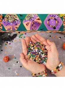 480pcs Clay Bead DIY Crafts Colorful Beading Necklace, Earring, Keychain Design Art Creative Gift Set, Ideal For Graduation, Birthday, Halloween Handmade DIY