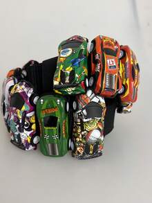 1pc Creative Car Waist Belt, Handmade Mini Racing Car & Skateboard Design, Magnetic Buckle, Fashion Waist Belt For Party, Street Style, COSPLAY Summer, School Casual, Business, Boyfriend Husband Father Dad Men Gift, Daily Wear, Fashion, Teen, Outdoor, Vacation, Athletic, Travel, Street, Boho, Vintage Fall, Autumn, Halloween Autumn-Winter Accessories,Suitable For Teens, Youth,Men,Casual, Outdoor, Athletic, Vacation, Graduation Gifts, Birthday, Daily Wear - Multicolor - View 13