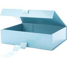 GRÜNE BOHNEN Große Geschenkbox mit Deckel für Geschenke 13x9,7x3,4 Zoll, rote magnetische Geschenkbox mit Schleife, Brautjungfernvorschlag Box (glänzend rot)