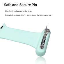 Klockarmband kompatibelt med Fob 42mm 44mm 45mm 46mm 49mm 38mm 40mm 41mm, sjuksköterskeklocka Fob med Pin-On brosch, mjuka silikonersättningsarmband för Ultra-serien 10/9/8/7/6/5/4/3/2/1/SE - 38/40/41/42(S10)mm - Visa 10