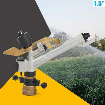 TFCFL 1.5" Irrigation Impact Sprinkler Gun, Impact Sprinkler Water Irrigation Tool, 360° Adjustable Rain Spray Gun, Large Area Water Irrigation Spray Gun Tool Watering Sprinkler For Agriculture Lawn