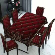 1/4/5/6/7/36件套，椅套和桌布套装，1张桌布+4个椅套或1张桌布+6个椅套，适用于餐厅、客厅、家居装饰，易于护理，可重复使用，美观 - YT-126 - 查看 18