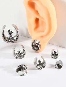 1PC U Shape Skull Hand Ear Gauges Open Flesh Tunnels Plugs Ear Tunnels Ear Stretchers Stainless Steel Piercings 8mm-25mm - As Shown - View 15