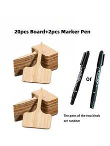 10入組/20入組標有記號筆的木質植物標籤,t型竹質植物標籤標籤,適用於種植盆栽草本花卉蔬菜的花園標記 - 植物標籤牌 - 查看 10