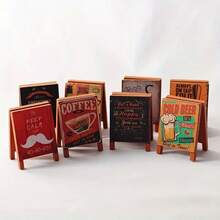 1pc Dollhouse Wooden Sign Mini Chalkboard, Christmas & Miniature Scene Prop, Birthday Gift, Tiny Cafe, Coffee Shop, Ice Cream Store Sign Accessory For DIY Home Decor Christmas Decorations Room Decor
