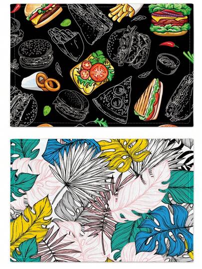 Sets de table, Sets de table en lin délicieux hamburgers, sets de table pour fêtes, sets de table pour mariages, tapis de table, fournitures de restaurant, tapis de pique-nique en extérieur, convient aux restaurants, cuisines, extérieur, pique-niques, mariages et fêtes