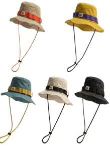 Kontrast Vintage Fischerhut für Herren und Damen Sommer Outdoor Camping Bergsteigen Hut breiter Rand Sonnenhut