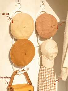 Hanging Hat Organizer, Hanging Rack Hooks Organizer Behind The Door For Home Use Wall Rack Hat Rack Door Back Coat Racks Travel Essentials Travel Accessories Vacation Summer Holiday Back To School - Multicolor - View 4