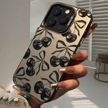 时尚黑色樱花蝴蝶激光磨砂手机壳，兼容 11、12、13、14、15、16、XS、XR、X、7、8、6s、Mini、Plus、Pro和Max系列——送给女友、男友、朋友或自用的完美礼物 - 黑色 - 查看 5