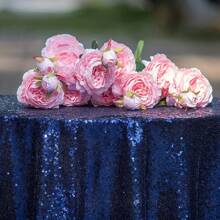 1 块闪亮亮片桌布，适合节日庆祝、宴会、圣诞节、新娘派对和迎婴派对