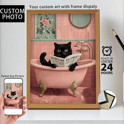 1 Pc, Large Size Custom Canvas Painting, Upload Pictures Of You And Your Family, Christmas, Christmas Decorations, Unique Creative Wall Art, Suitable Birthday Party, Anniversary, Home Decoration, HD Printing, Preserving Memories, Saving Beautiful Moments, The Ideal Christmas Gift, Perfect For Room Decor