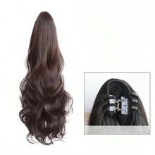1pc 50cm Extra Long Natural Curly Wig, Wave Wig Extension With Claw Clip, Long Hair Styling Accessory, Korean Big Wave Fashion Hair Accessories Elegant Hair Clip Elegant Hair Claw Fall Winter For Vacation Outfits Woman