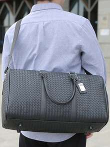 大容量印花旅行包、时尚旅行收纳包、多功能手提单肩包、户外休闲、旅行健身包、露营必备、徒步旅行、夏季返校包、学校配件、学校用品、旅行必需品、假日旅行包、行李箱、女士旅行包 - 黑色 - 查看 3