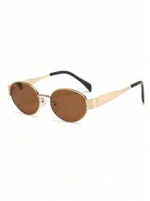 1 Stück Vintage ovale Modebrillen für Frauen mit kleinem Metallrahmen, modische Brillen für Damen, Strandaccessoires für Frauen, Brillen, Sonnenbrillen-Basics für Herbst-Winter-Damenoutfits, Business-Casual-Geschenke
