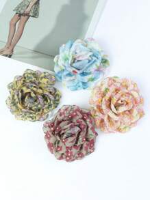 Handmade Sweet Floral Fabric Rose Flower Brooch, Hair Clip, Hat, Clothing Accessories For Women