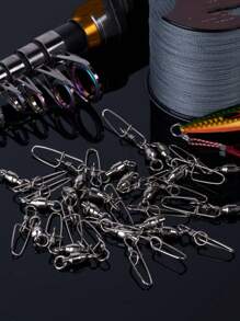 GOTURE 20 Peças Goture Girador de Pesca em Aço Inoxidável com Rolamento de Esferas - Conector com Duplo Clipe e Pino de Trava Interno para Equipamento de Pesca Seguro