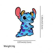 Disney 1 pièce Broche Disney Stitch, épinglette émaillée distinctive - Insigne mignon pour sacs à dos et vêtements, accessoire de broche pour vêtements, attache de sac