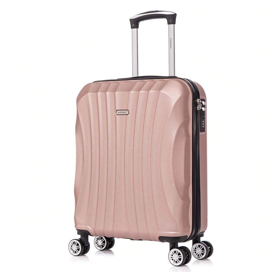 ABS Cabin Suitcase 55x40x20cm (44L) - Small Lightweight Travel Suitcases 20 Inch - Hand Luggage | Sturdy | Durable | With Telescopic Handle | Ideal For Business Trips & Vacation | For Men & Women - Yellow/Dark Blue/Mint/Purple/Black/Silver/Red/Rose Gold/Turquoise/Green - 乾枯玫瑰色 - 查看 1