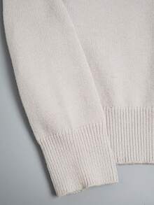 Men's Casual Solid Color Stand Collar Zip-Up Sweater, Versatile & Minimalist - Light Grey - View 4
