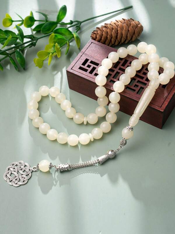 1 Stück 45 Stücke/Set 10mm Perlengebete, klassische Farben Bernstein weiß und dunkelblau, modische unisex Accessoires