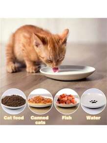 Ceramic Cat Bowl With Paw Prints, Pet Bowl