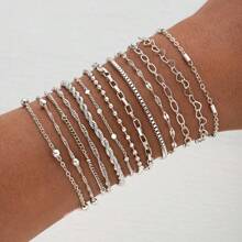 Conjunto de 13 pulseiras femininas estilo vintage