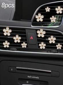 4/8/12pcs Alloy Small Daisy Set, Car Vent Clip Fragrance Decor, Auto Interior Air Conditioning Decor Accessories