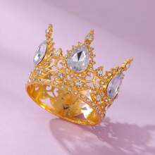 Herz-förmige Mini Kuchen-Topper Dekorationen, Geschenkset mit Diamant Kronen, Geburtstags Party Zubehör, Blumenkranz, Legierungs Diamant Diadem