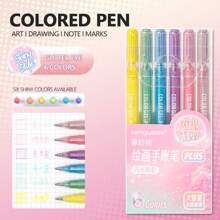 4/6 Stücke/Set Glitzer-Textmarker, leuchtende Farbstifte für Journaling, Scrapbooking, Malen, Zeichnen, Basteln, tolle Geschenkidee für Freunde und Familie, Schulmaterial, Schulanfang