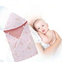 Couverture bébé multifonctionnelle avec capuche pour panier nouveau-né, double face 90*90CM