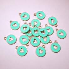 20 peças 15x12mm esmalte dupla face coração vazado pingente faça você mesmo acessórios para fazer joias pulseira brincos colar