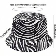 Unisex Reversible Bucket Hat For Beach And Fishing - 斑馬 - 查看 9