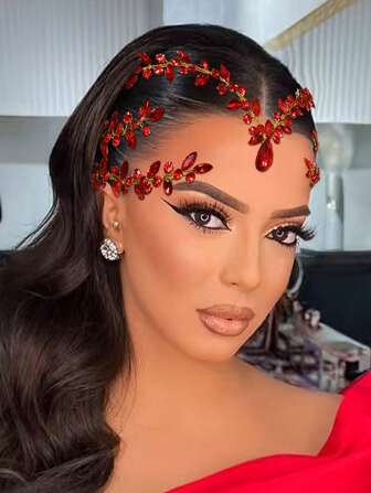 1pc Handmade Sparkling Rhinestone Bridal Headband, Wedding Bride Bridesmaid Hair Accessory, Suitable For Party, Prom, Holiday Gift