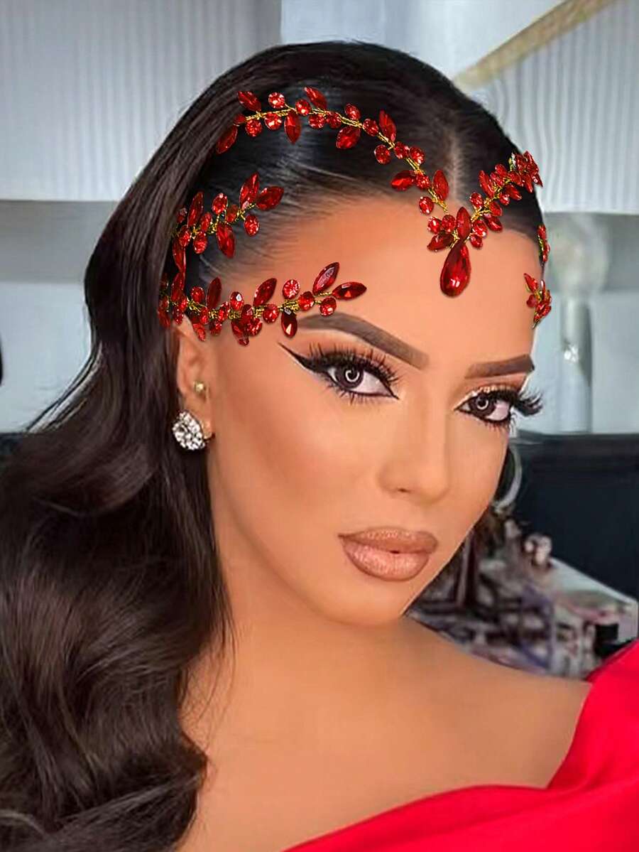 1pc Handmade Sparkling Rhinestone Bridal Headband, Wedding Bride Bridesmaid Hair Accessory, Suitable For Party, Prom, Holiday Gift Valentine's Day Accessories