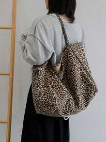 Bolso grande de leopardo de moda, bolso pequeño con estampado de leopardo amarillo, bolso de hombro de gran capacidad, diseño de leopardo de moda, monedero, neceser, estuche para guardar brochas de maquillaje, estuche portátil para guardar esmaltes de uñas, bolso ideal para ir al trabajo, bolso de estudiante, gran capacidad, portátil, adecuado para estudiantes universitarias, oficinistas, adecuado para el trabajo, regreso a clases, escuela secundaria, preparatoria, universidad y vacaciones.