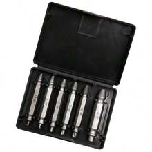 6 件双头螺丝取出器工具套件，S2 螺丝刀头拆卸套装 - 黑色 - 查看 6